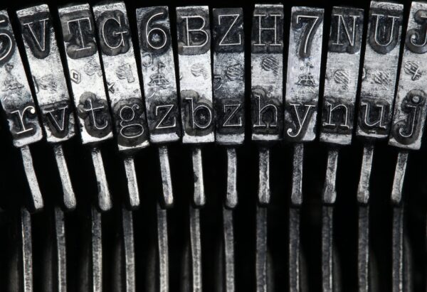 Matrix - letters on old typewriter machine